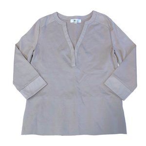 My Tribe USA Genuine Leather Tunic Top Pleated Trim